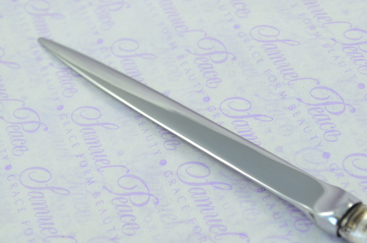 John Yates Carved Mother of Pearl Handled Letter Opener Sheffield 1928 Cased - Image 5