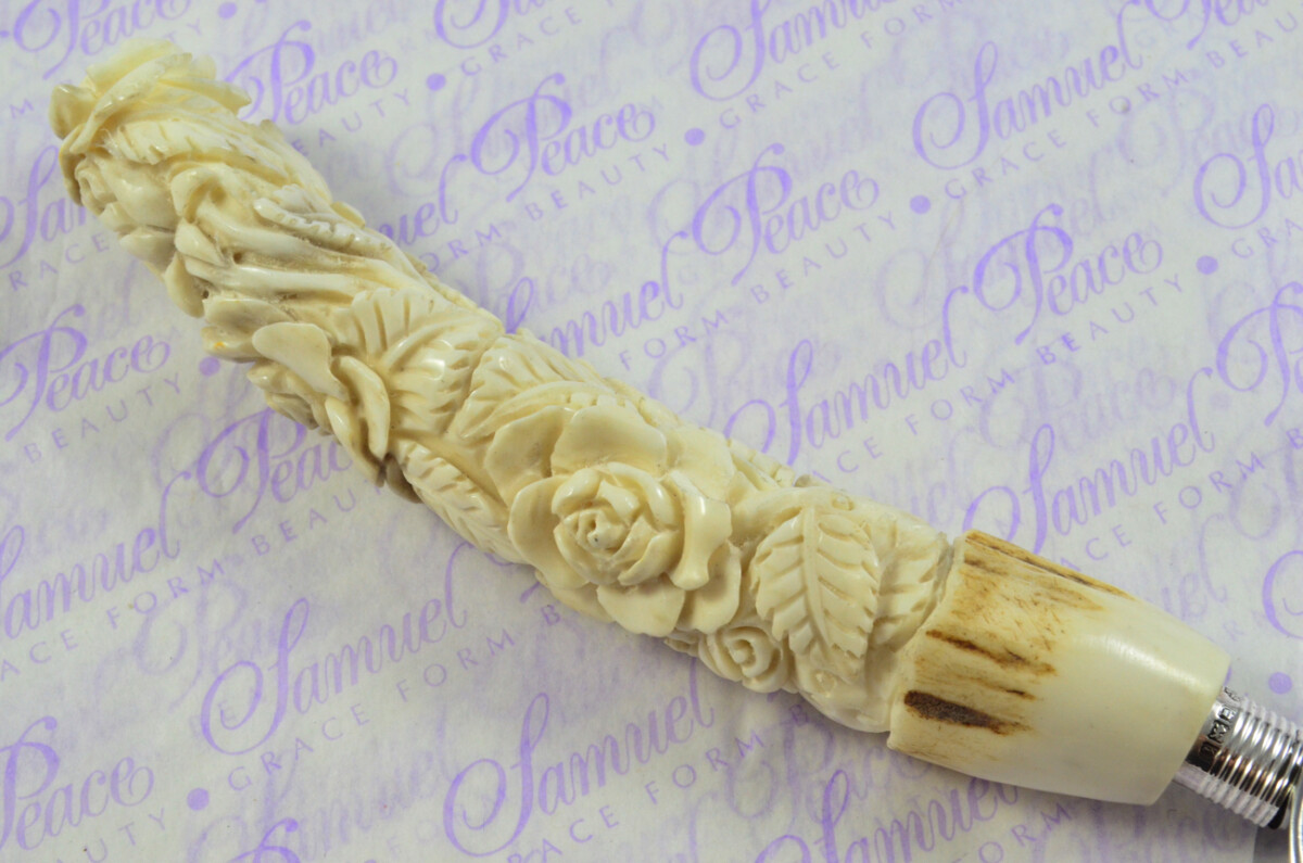 Fantastic Hand Carved Rose Stag Antler Horn Handle Magnifying Glass Silver Ferrule 1911 Made Sheffield England - Image 4