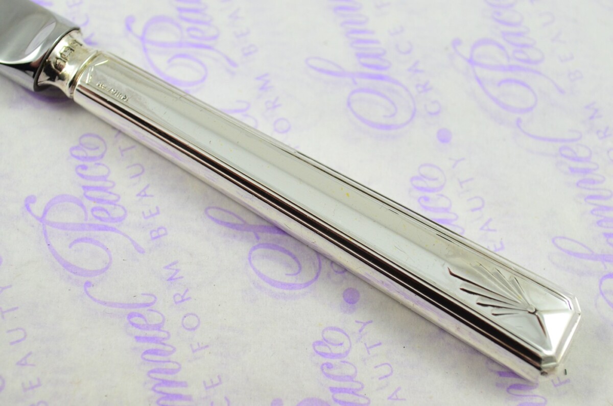 James Dixon & Sons Sheffield Sterling Silver Handled Letter Opener/Paper Knife Deco Pattern 1935 - Image 3