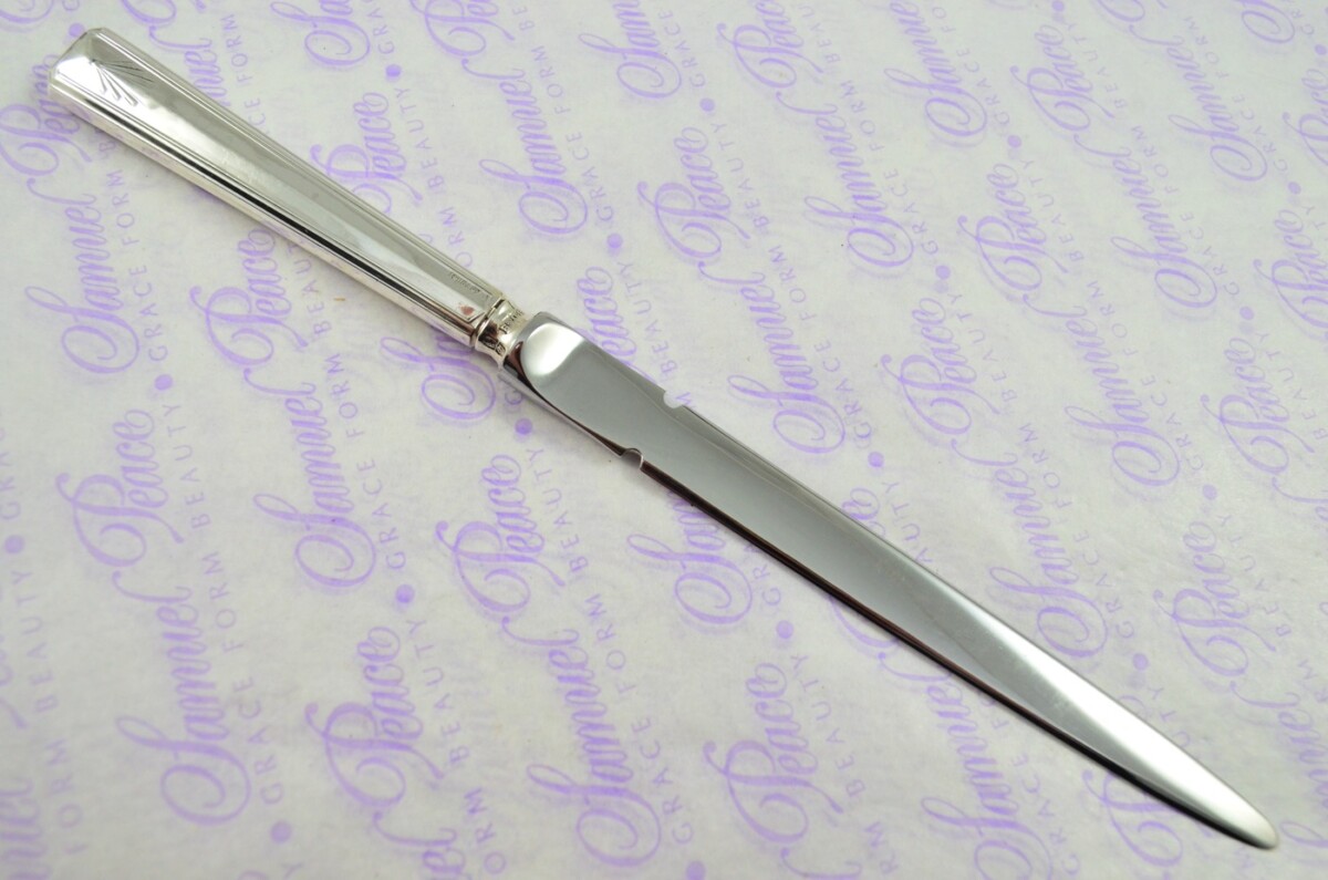 James Dixon & Sons Sheffield Sterling Silver Handled Letter Opener/Paper Knife Deco Pattern 1935 - Image 4