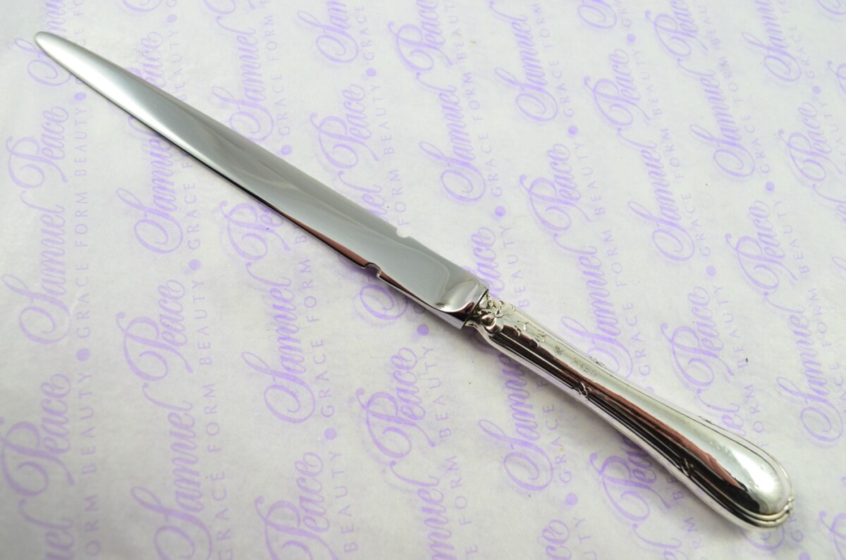 FCA & Co Sheffield Sterling Silver Handled Letter Opener/Paper knife Ribbon & Bow Pattern 1923 - Image 2