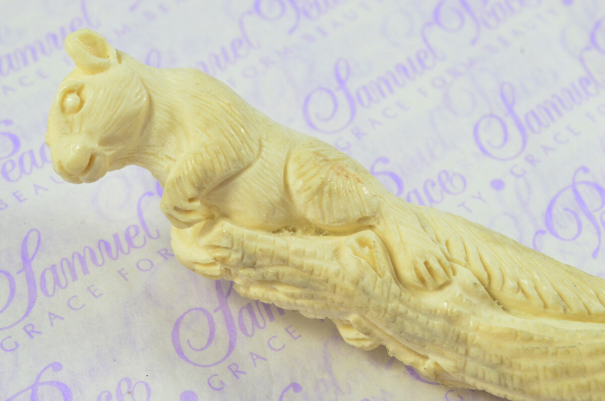 Fantastic Hand Carved Squirrel Stag Antler Horn Handle Magnifying Glass Silver Ferrule 1918 Made Sheffield England - Image 4