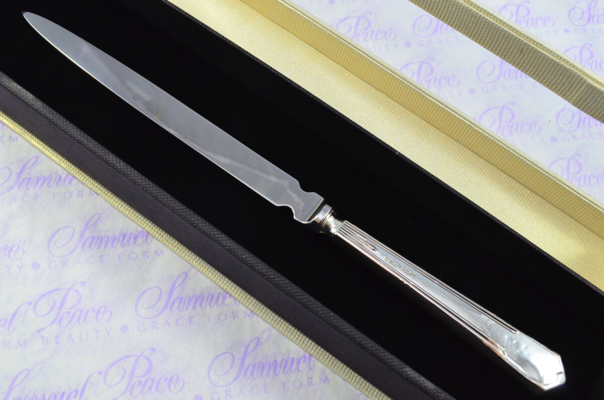 William Yates Sheffield Sterling Silver Handled Letter Opener Ashton Pattern 1963 Cased - Image 2