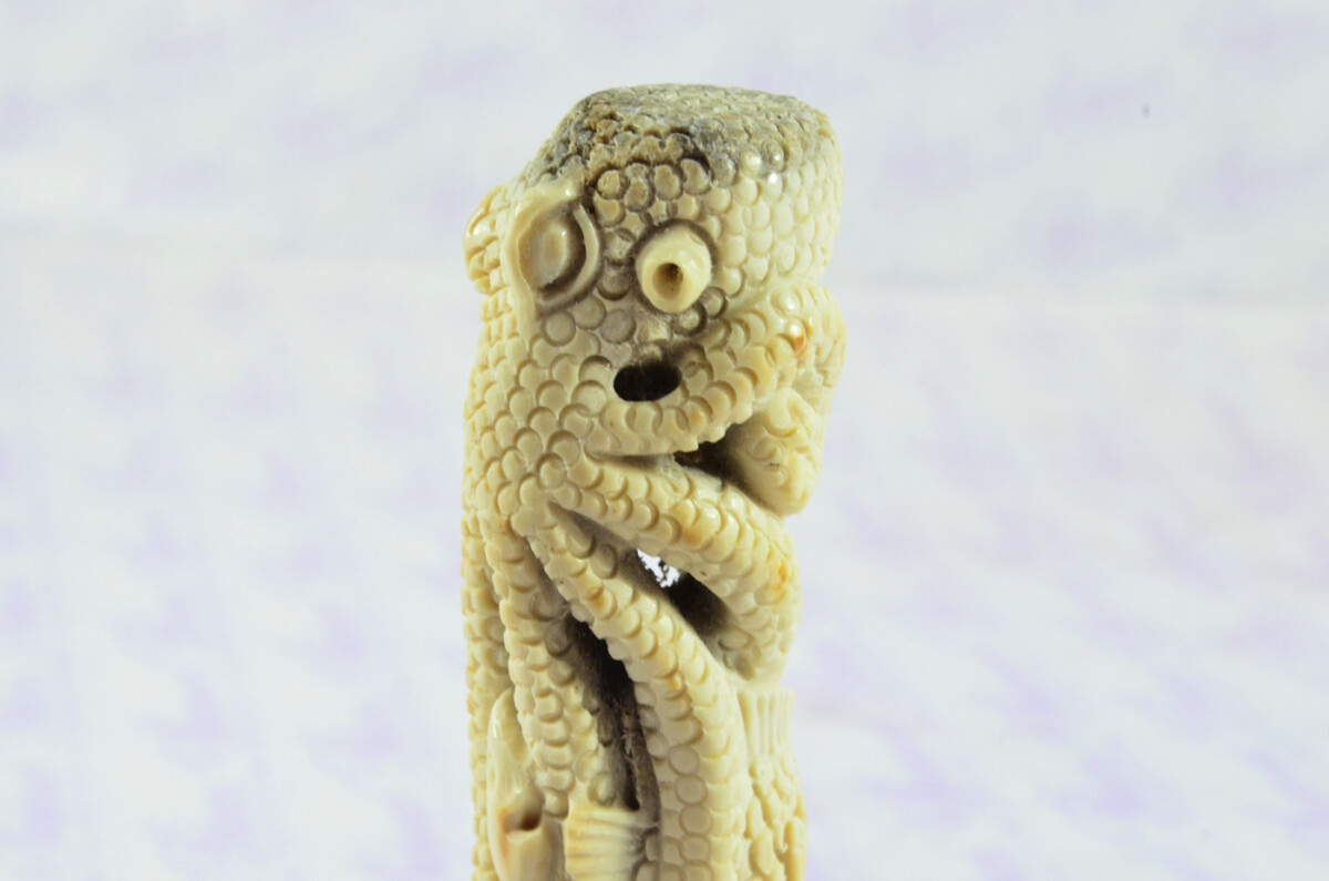 Fantastic Hand Carved Octopus Walking Stick Cane Top Handle Stag Antler Horn Made Sheffield England - Image 6