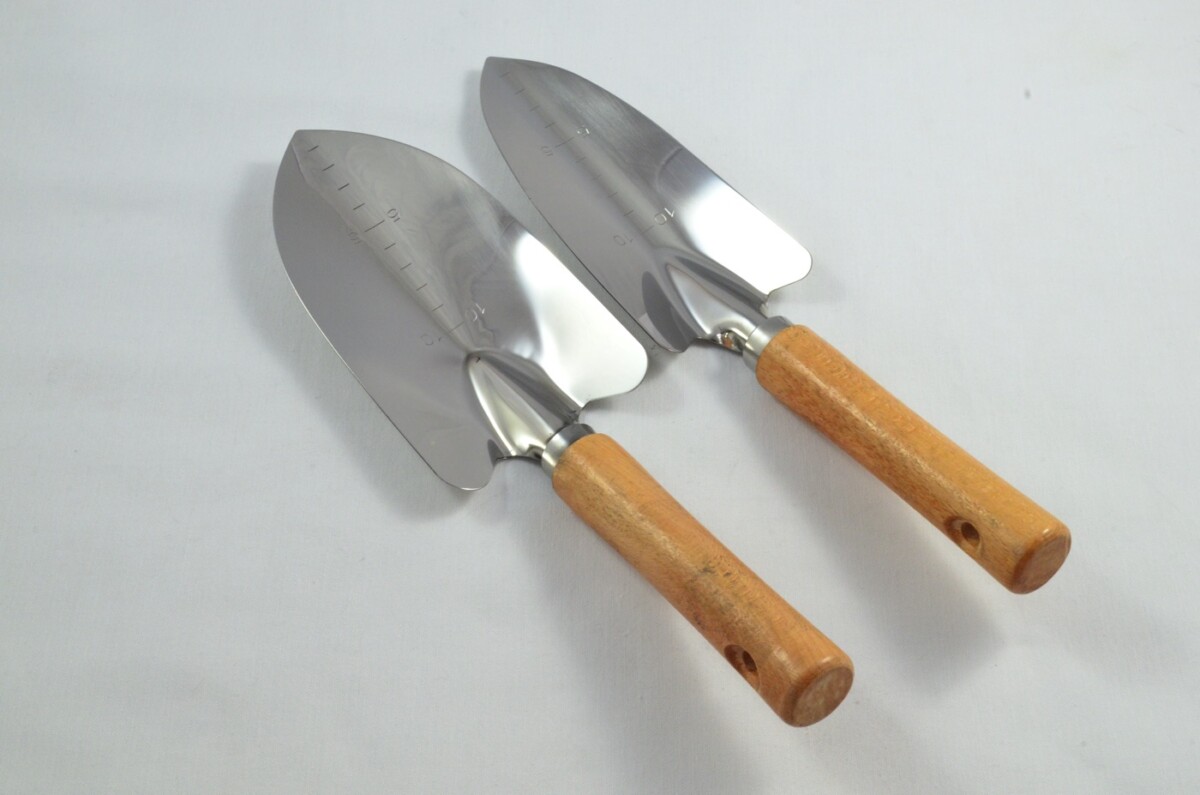 NEW Premium Stainless Steel Wooden Handled Gardening Trowel Set Free Engraving - Image 2