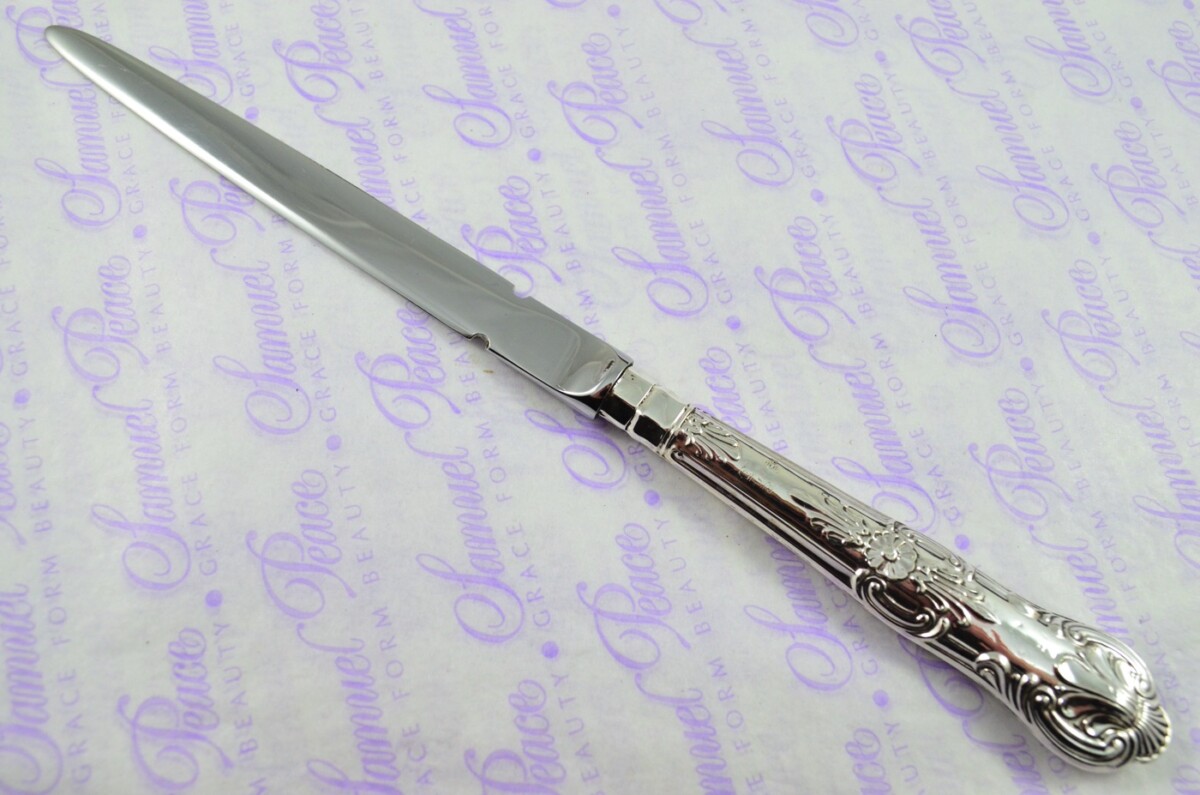 CHB Sheffield Sterling Silver Handled Letter Opener/Paper knife Queens Pattern 1908 - Image 2
