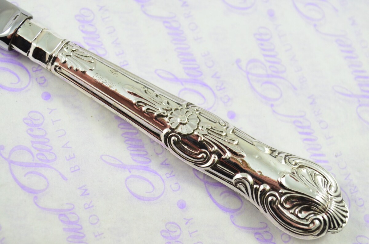 CHB Sheffield Sterling Silver Handled Letter Opener/Paper knife Queens Pattern 1908 - Image 3