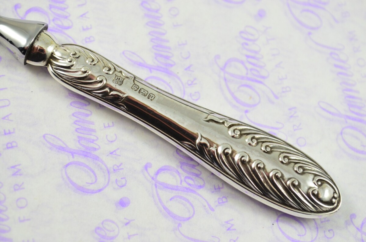 Cooper Bros Sheffield Sterling Silver Handled Letter Opener/Paper knife Callender Pattern 1909 - Image 3