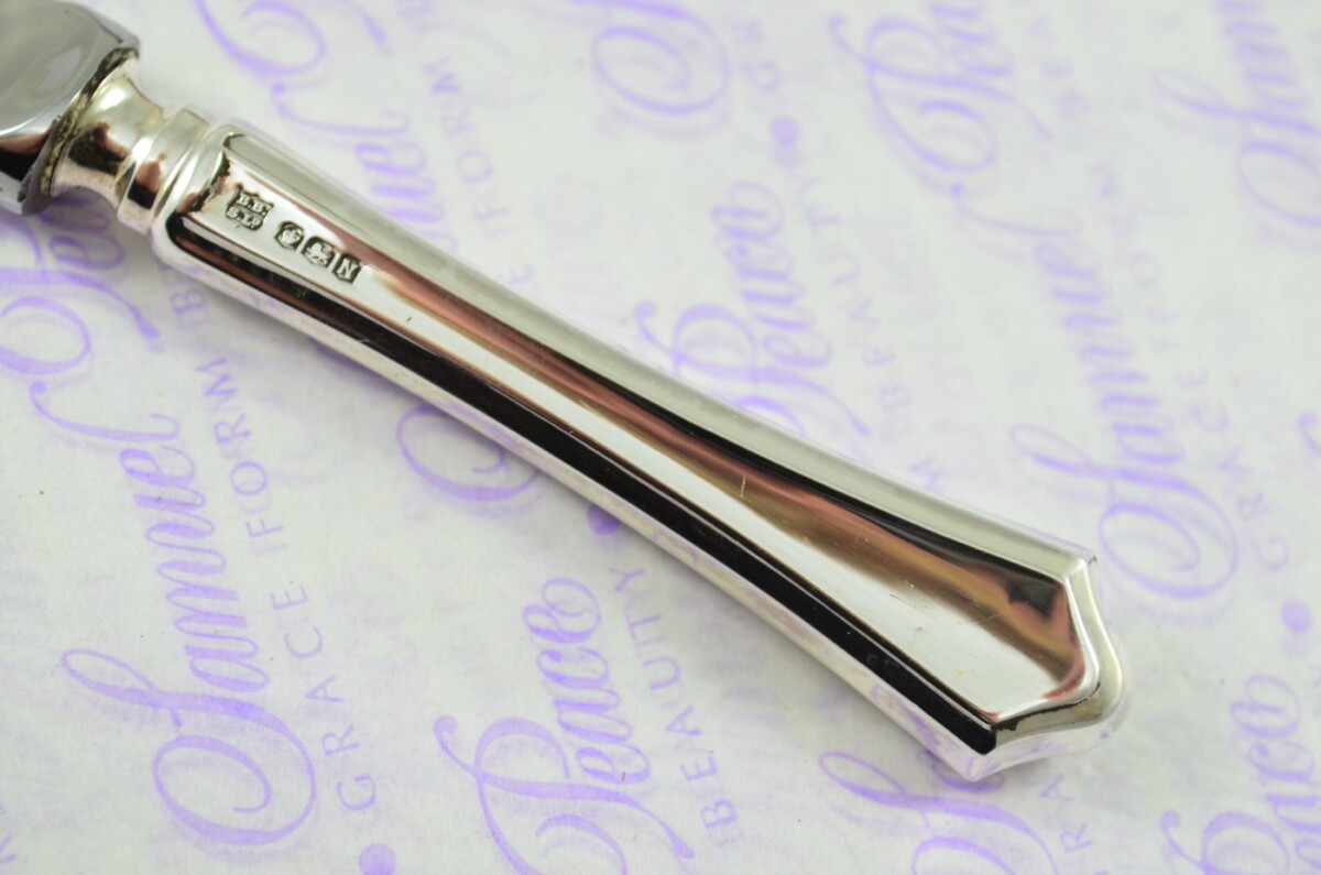 BBS Ltd Sheffield Sterling Silver Handled Letter Opener/Paper knife Traquair Pattern 1955 - Image 3
