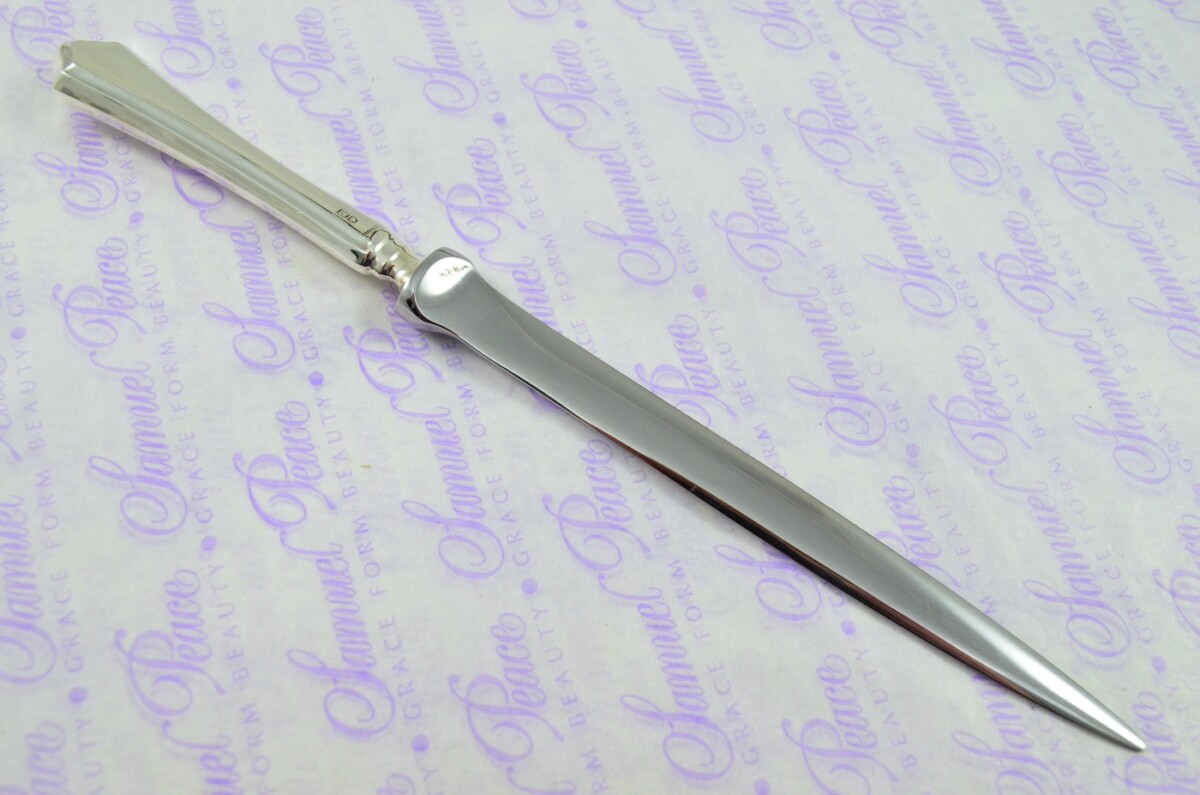 BBS Ltd Sheffield Sterling Silver Handled Letter Opener/Paper knife Traquair Pattern 1955 - Image 4