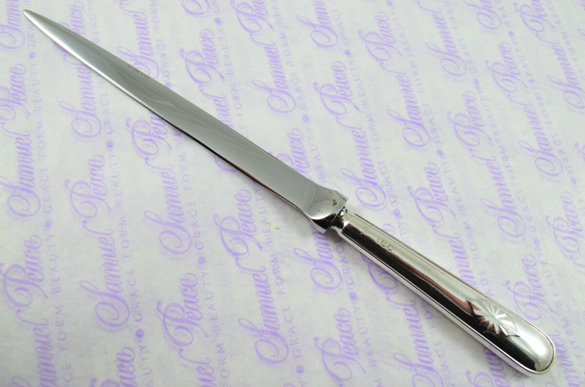 Thomas Bradbury & Sons Sheffield Sterling Silver Handled Letter Opener/Paper knife Sunburst Pattern 1918 - Image 2