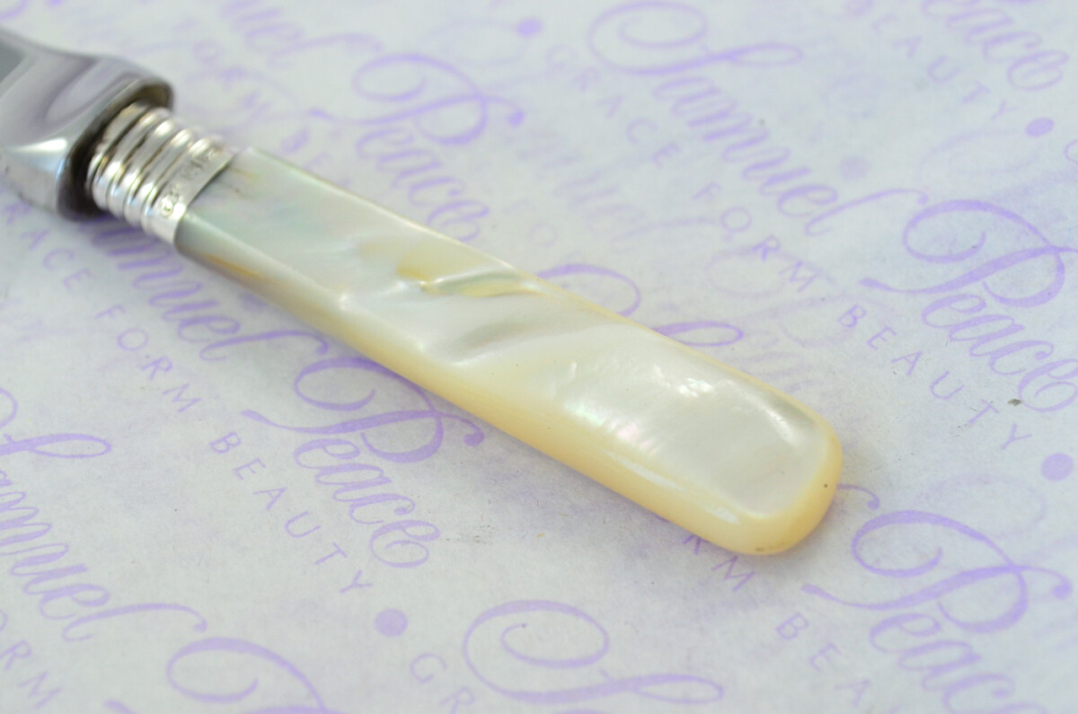 George Howson Carved Mother of Pearl Handled Letter Opener Sheffield 1915 Cased - Image 3