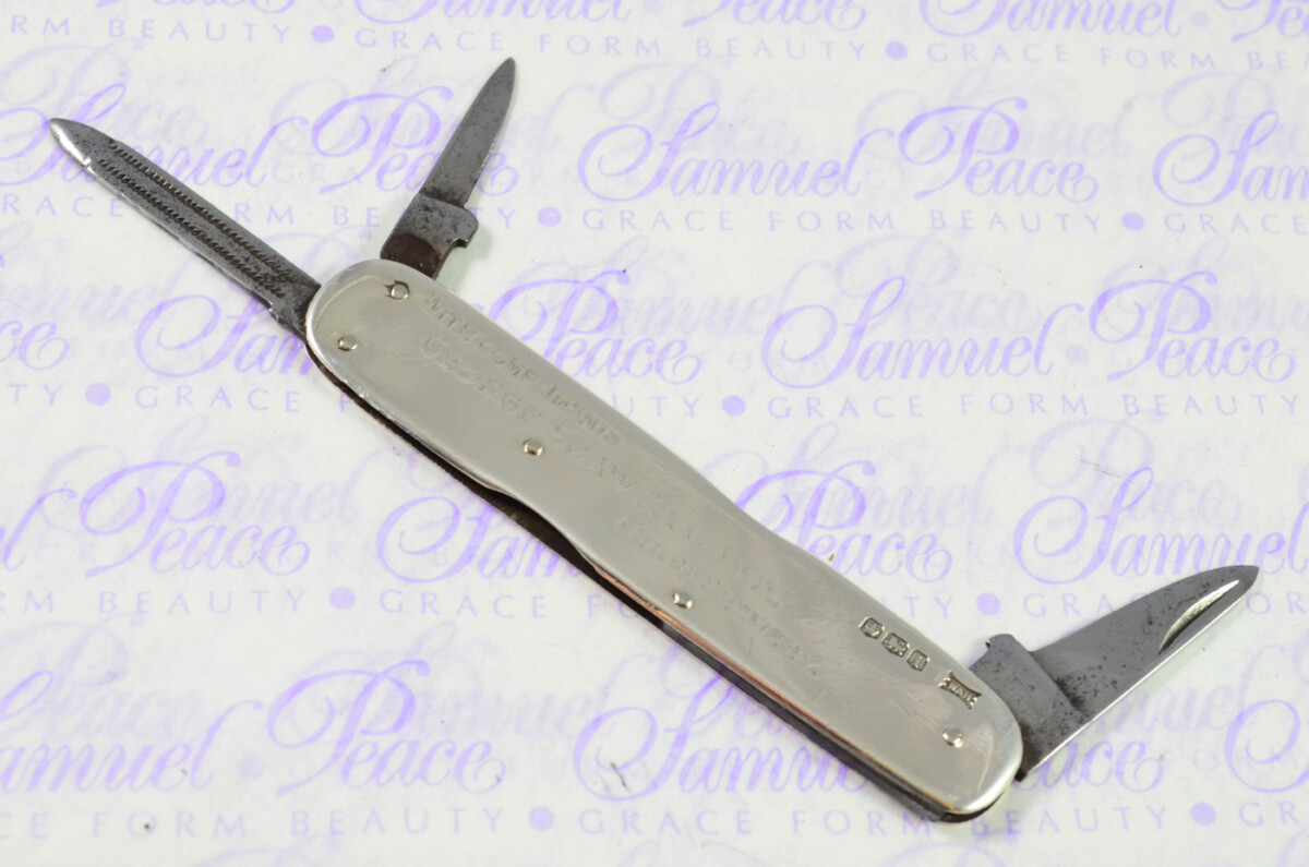 Walker & Hall Silver Scaled 3 Bladed Fully Restored Sheffield Made Pen/Pocket Knife 1926 - Image 8