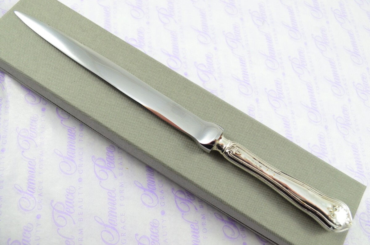 Henry Atkinson Sheffield Sterling Silver Handled Letter Opener/Paper knife Ribbons & Bow Pattern 1950