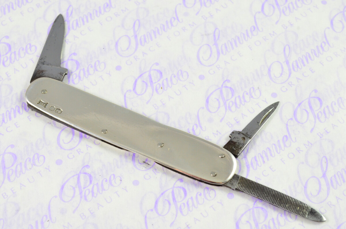 Walker & Hall Silver Scaled 3 Bladed Fully Restored Sheffield Made Pen/Pocket Knife 1926 - Image 5
