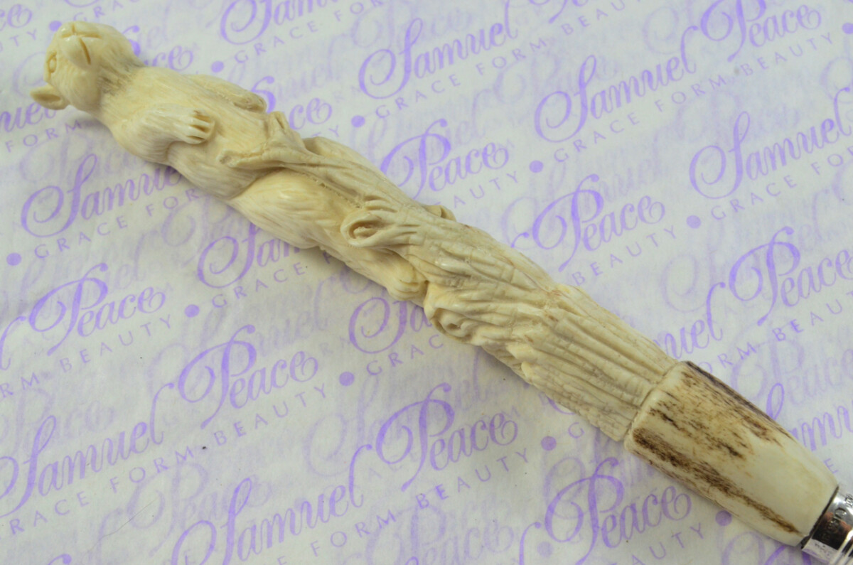 Fantastic Hand Carved Squirrel Stag Antler Horn Handle Magnifying Glass Silver Ferrule 1918 Made Sheffield England - Image 5