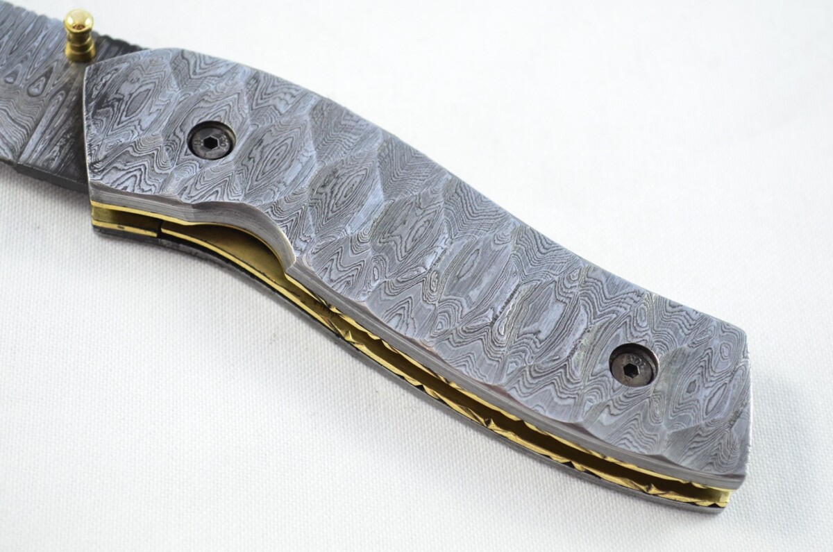 Amazing Full Damascus Bladed and scaled Handled Pen/Pocket Tool With Leather Sheath - Image 3