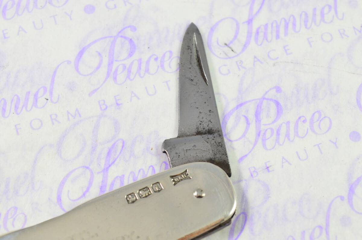 Walker & Hall Silver Scaled 3 Bladed Fully Restored Sheffield Made Pen/Pocket Knife 1926 - Image 7