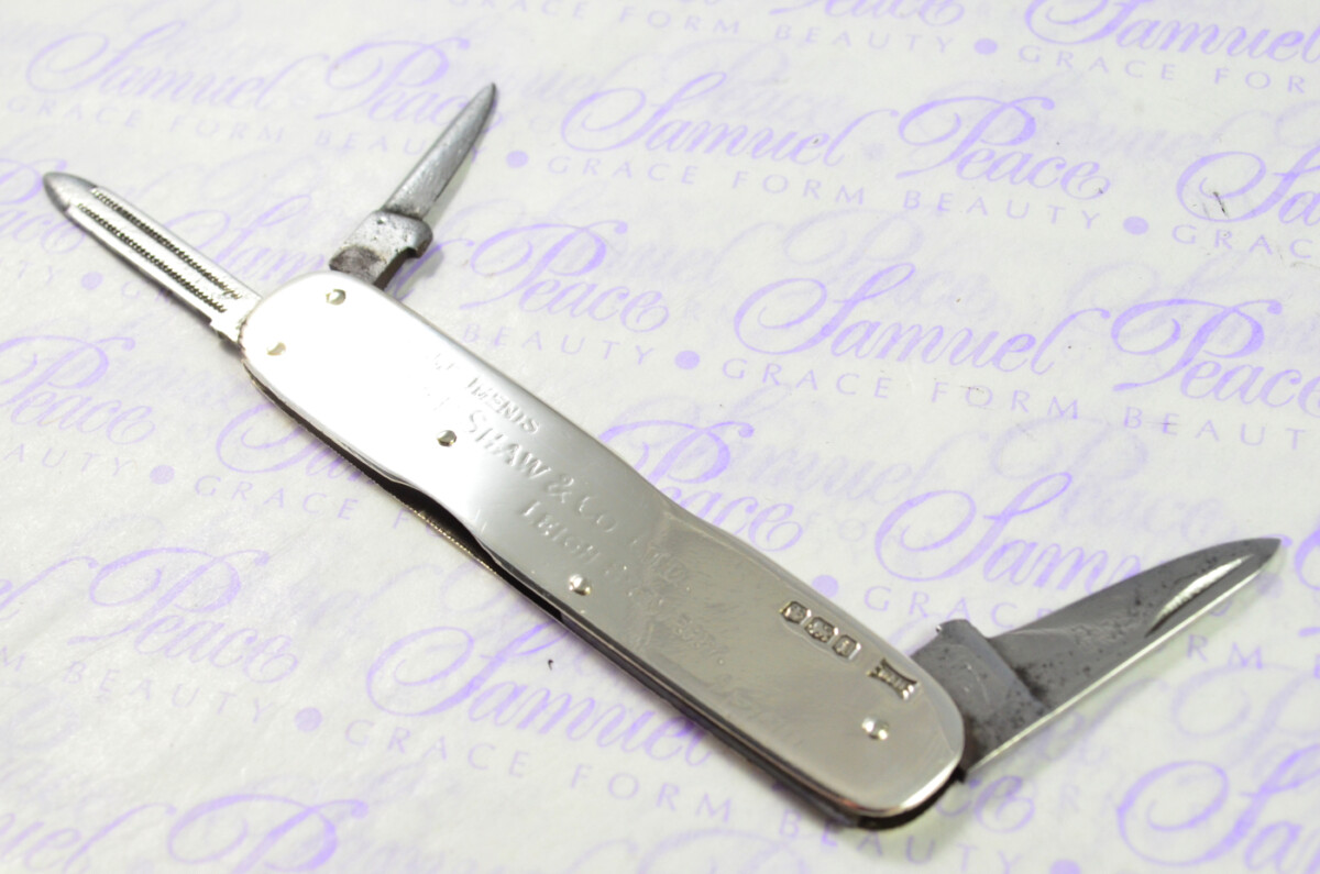 Walker & Hall Silver Scaled 3 Bladed Fully Restored Sheffield Made Pen/Pocket Knife 1926 - Image 2