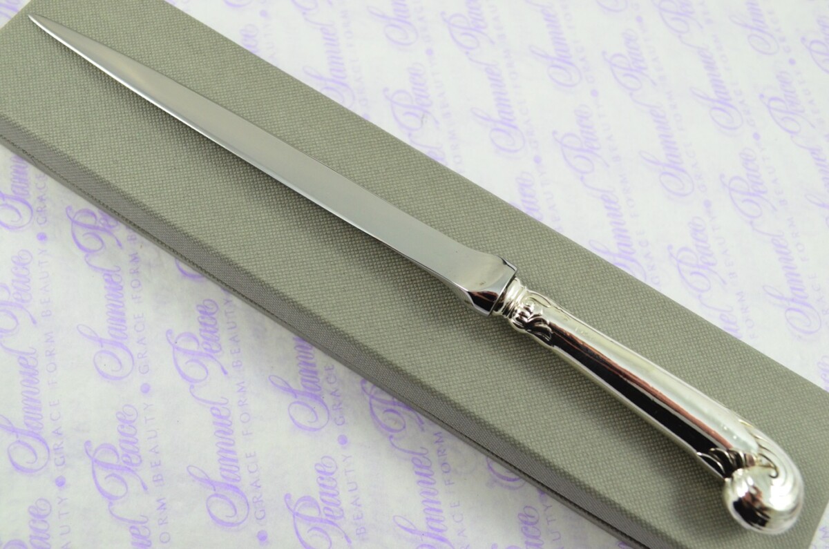John Sanderson & Co Sheffield Sterling Silver Handled Letter Opener/Paper knife Pistol Pattern 1900