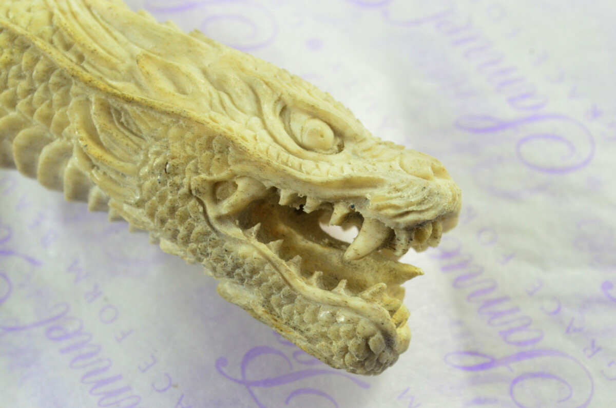 Amazing Bespoke Hand Chinese Dragon Stag Horn Antler Handle Sgian Dubh Heat Treated Damascus Blade Sheffield England - Image 9