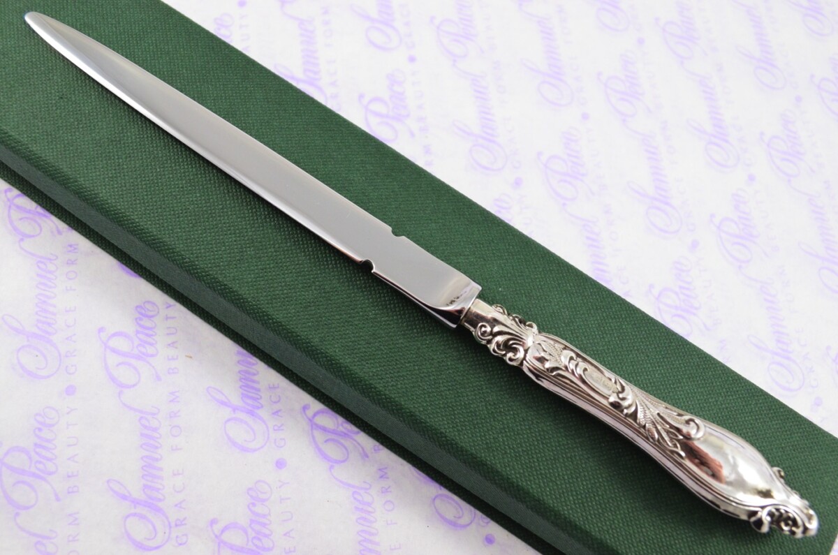 Mappin & Webb Sheffield Sterling Silver Handled Letter Opener/Paper knife Ornate Shell Pattern 1910