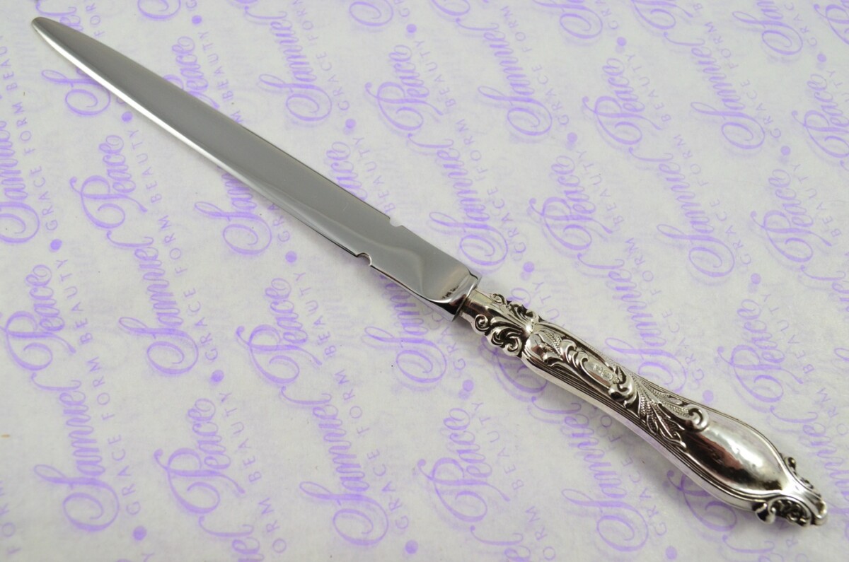Mappin & Webb Sheffield Sterling Silver Handled Letter Opener/Paper knife Ornate Shell Pattern 1910 - Image 2