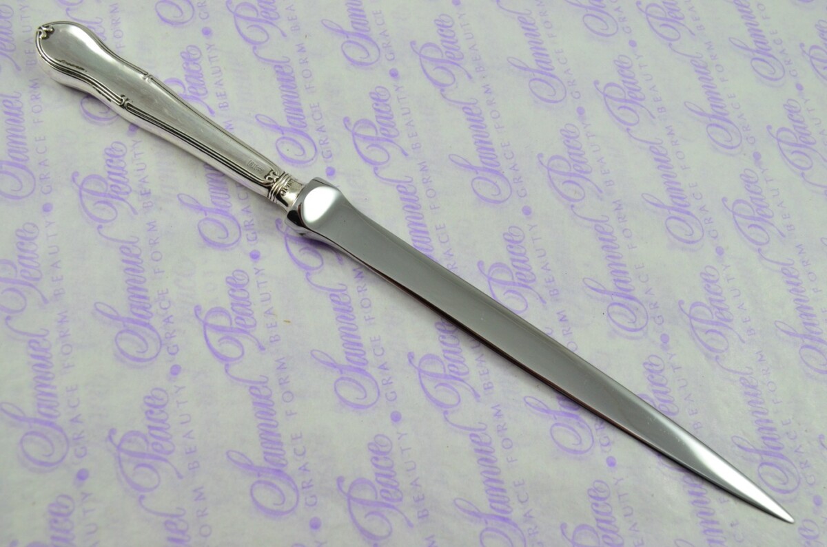 John Biggin Sheffield Sterling Silver Handled Letter Opener/Paper knife Coylton Pattern 1911 - Image 4