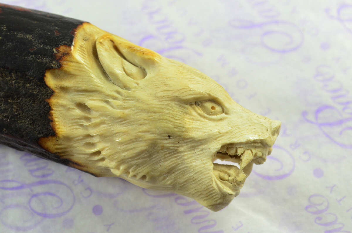 Amazing Bespoke Hand Wolf Stag Horn Antler Handle Sgian Dubh Heat Treated Damascus Blade Sheffield England - Image 3