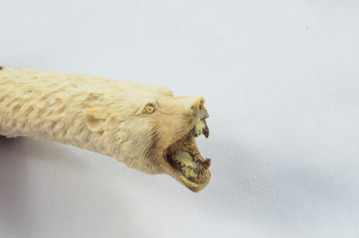 Bear Carved Walking Stick Cane Top Handle Stag Antler Horn Made Sheffield England