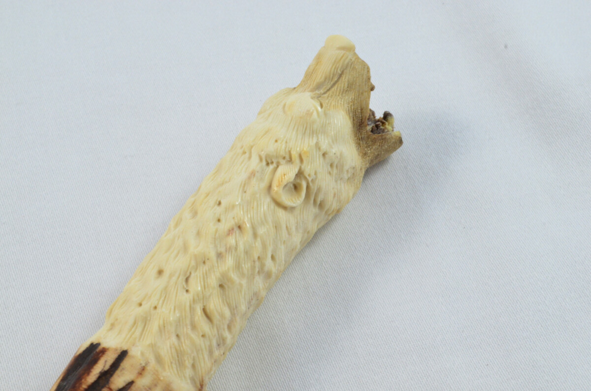 Bear Carved Walking Stick Cane Top Handle Stag Antler Horn Made Sheffield England - Image 6