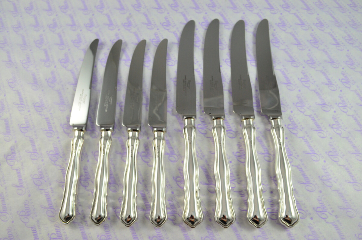 4 Table &  4 Dessert Knives Sterling Silver 1969 Dubarry Pattern J Dixon & Sons Sheffield Assayed