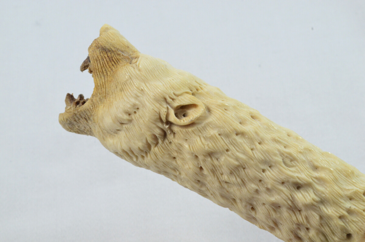 Bear Carved Walking Stick Cane Top Handle Stag Antler Horn Made Sheffield England