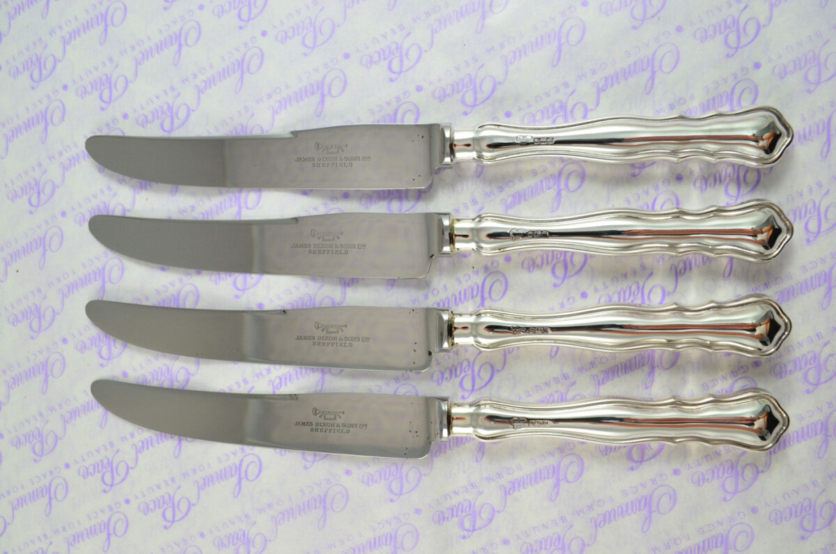 4 Table &  4 Dessert Knives Sterling Silver 1969 Dubarry Pattern J Dixon & Sons Sheffield Assayed - Image 2