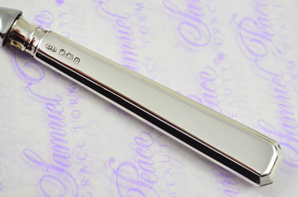John Biggin Sheffield Sterling Silver Handled Letter Opener/Paper knife Grecian Pattern 1947 - Image 3