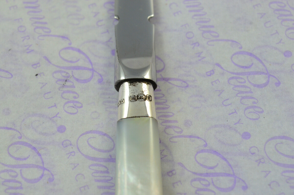 Allen & Darwin Carved Mother of Pearl Handled Letter Opener Sheffield 1912 Cased - Image 4