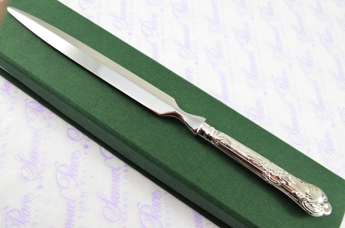 CHB Sheffield Sterling Silver Handled Letter Opener/Paper knife Queens Pattern 1908