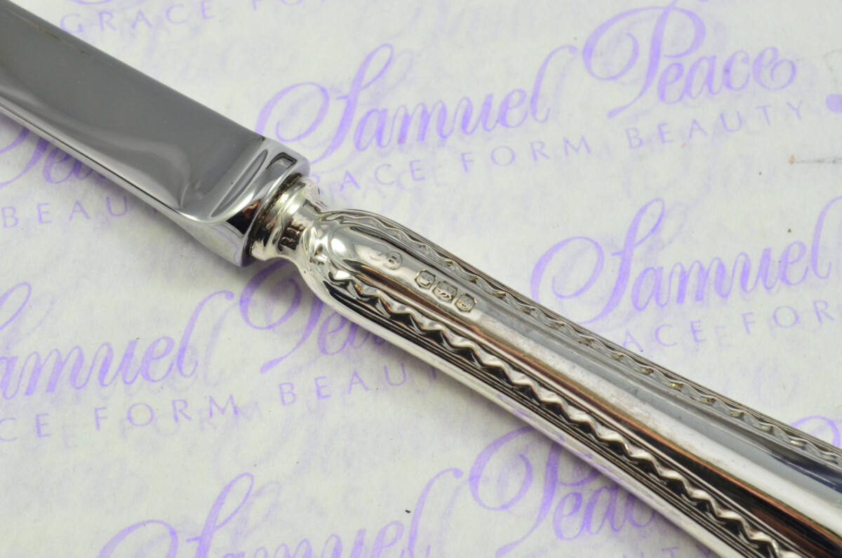 John Biggin Sheffield Sterling Silver Handled Letter Opener Feather Edge Pattern 1924 Cased - Image 5