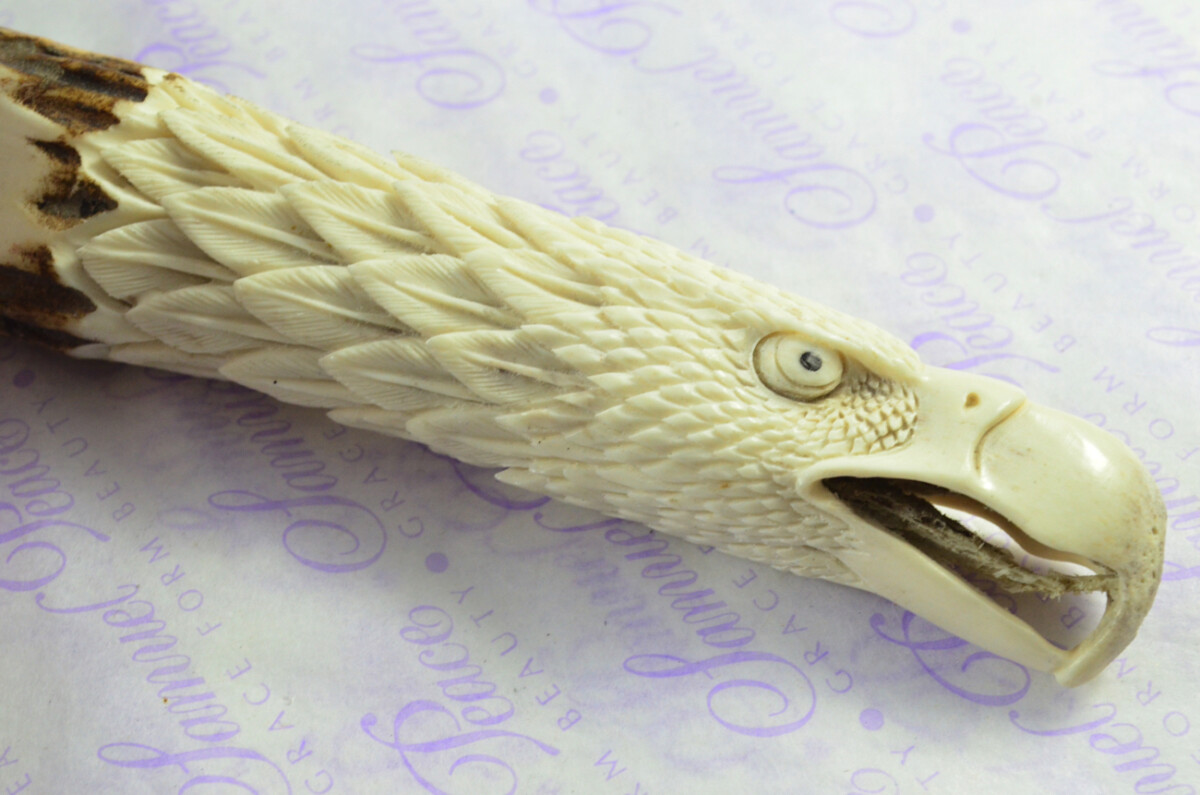 Amazing Bespoke Hand American Eagle Stag Horn Antler Handle Sgian Dubh Heat Treated Damascus Blade Sheffield England - Image 4