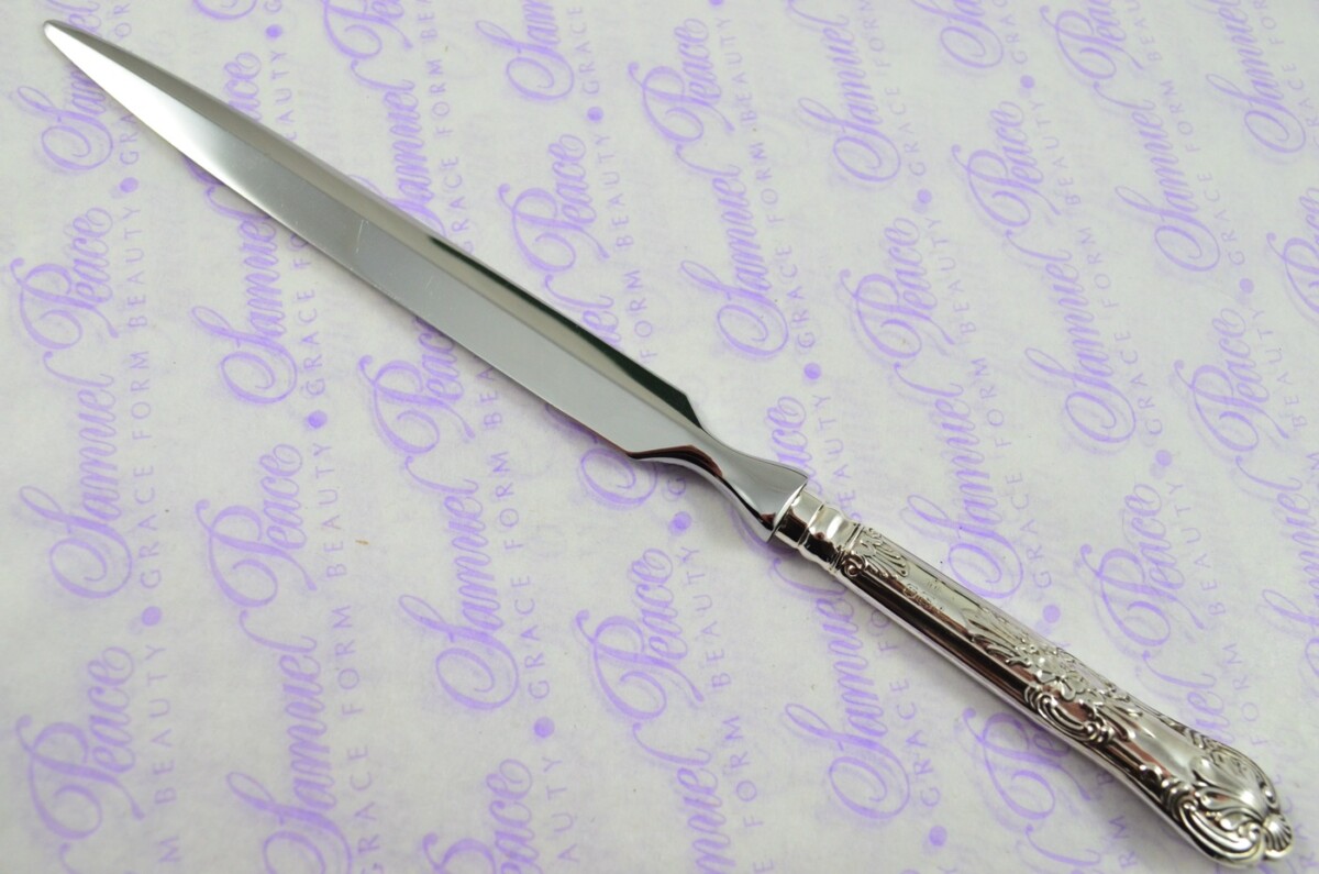 CHB Sheffield Sterling Silver Handled Letter Opener/Paper knife Queens Pattern 1908 - Image 2