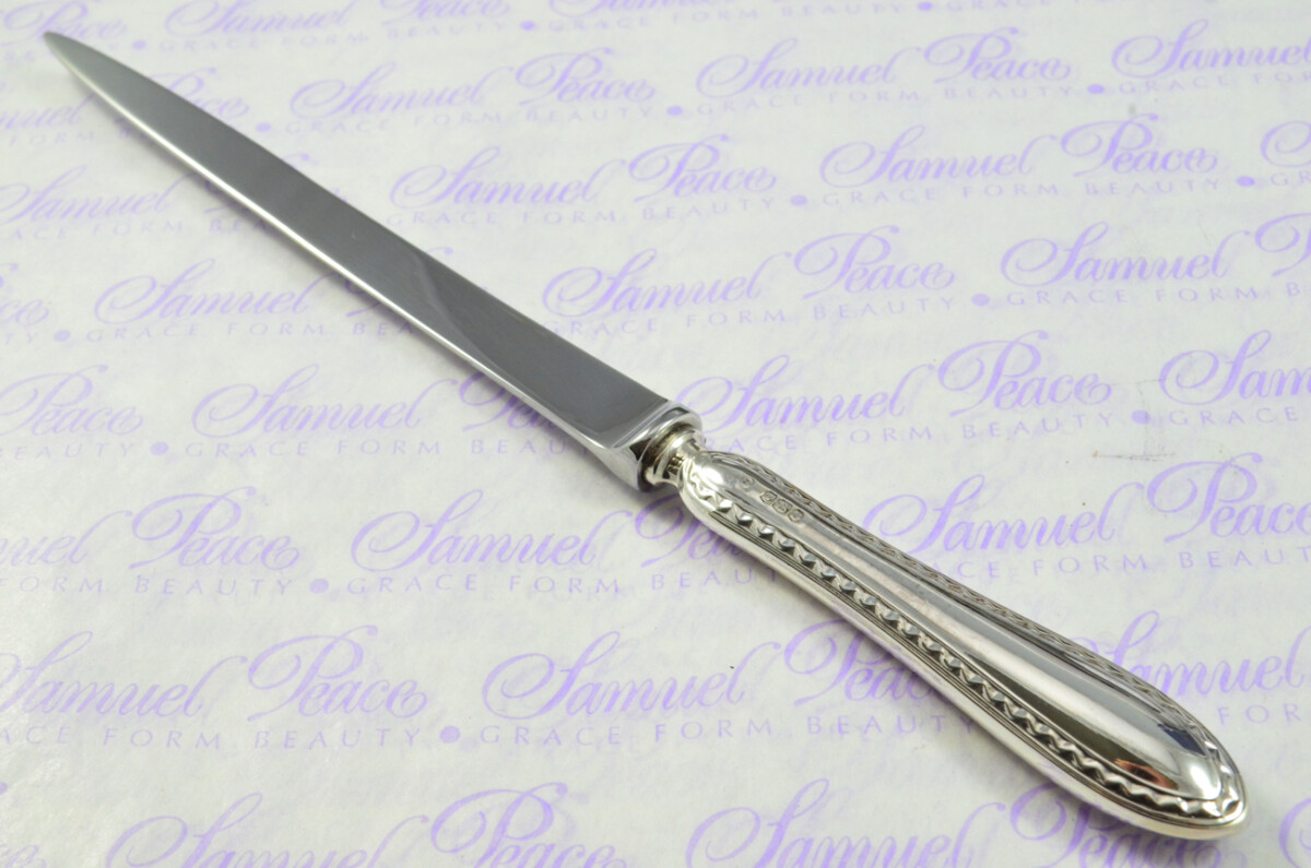 John Biggin Sheffield Sterling Silver Handled Letter Opener Feather Edge Pattern 1924 Cased - Image 7