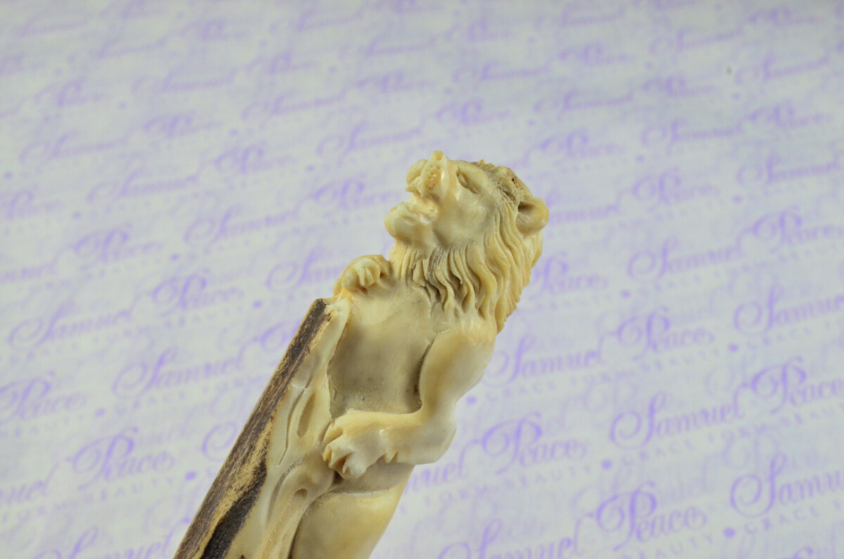Fantastic Hand Carved Lion Stag Antler Horn Handle Magnifying Glass Silver Ferrule 1918 Made Sheffield England - Image 6
