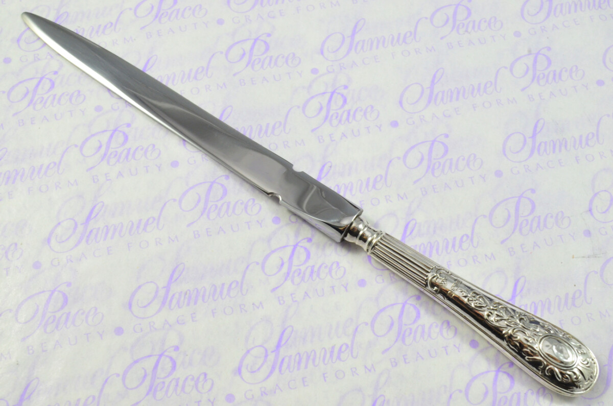 William Yates Sheffield Sterling Silver Handled Letter Opener Queensbury Pattern 1909 Cased - Image 3