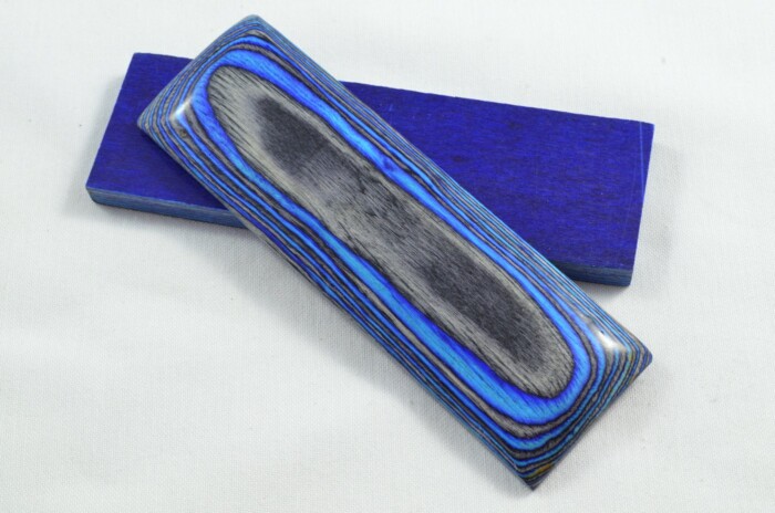 Pair of Electric Blue Laminated Wood Knife Scales Knife Making Parts Wood Blanks