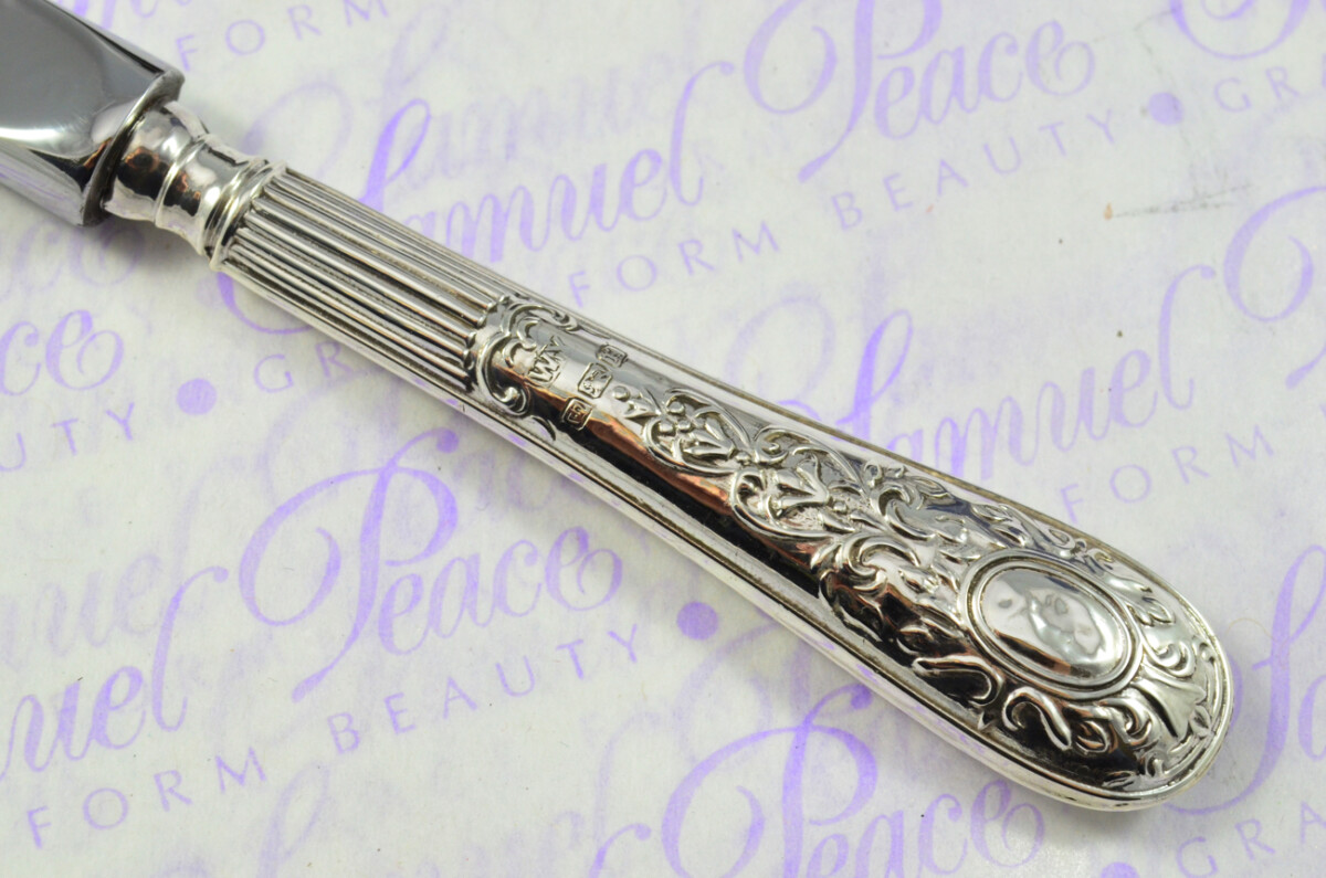 William Yates Sheffield Sterling Silver Handled Letter Opener Queensbury Pattern 1909 Cased - Image 4