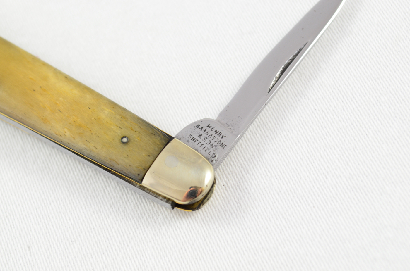 Henry Barnscorne & Sons 2 Piece Buffalo Horn Handled Pen Knife c.1910 Sheffield - Image 5