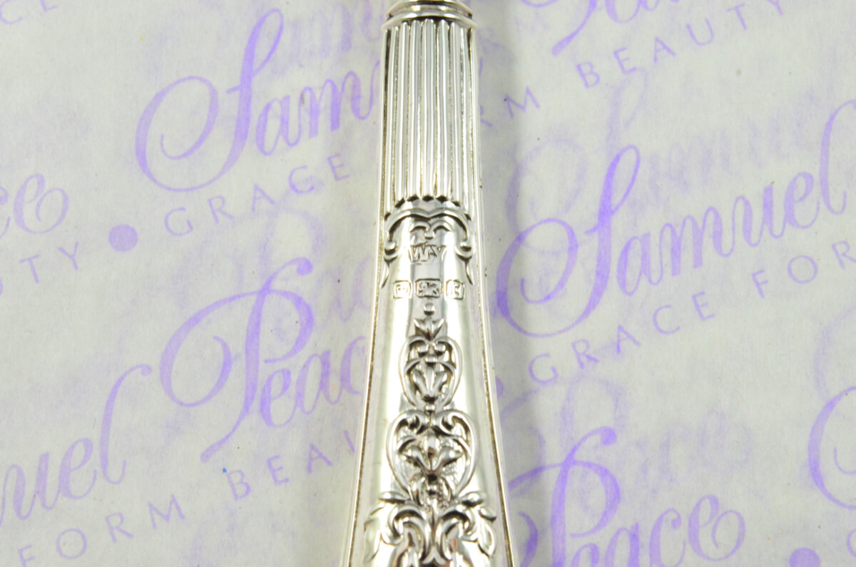 William Yates Sheffield Sterling Silver Handled Letter Opener Queensbury Pattern 1909 Cased - Image 5