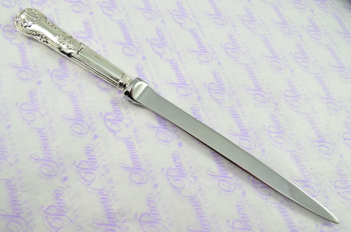 Kings Pattern Birmingham Sterling Silver Handled Letter Opener 1829 Boxed - Image 4