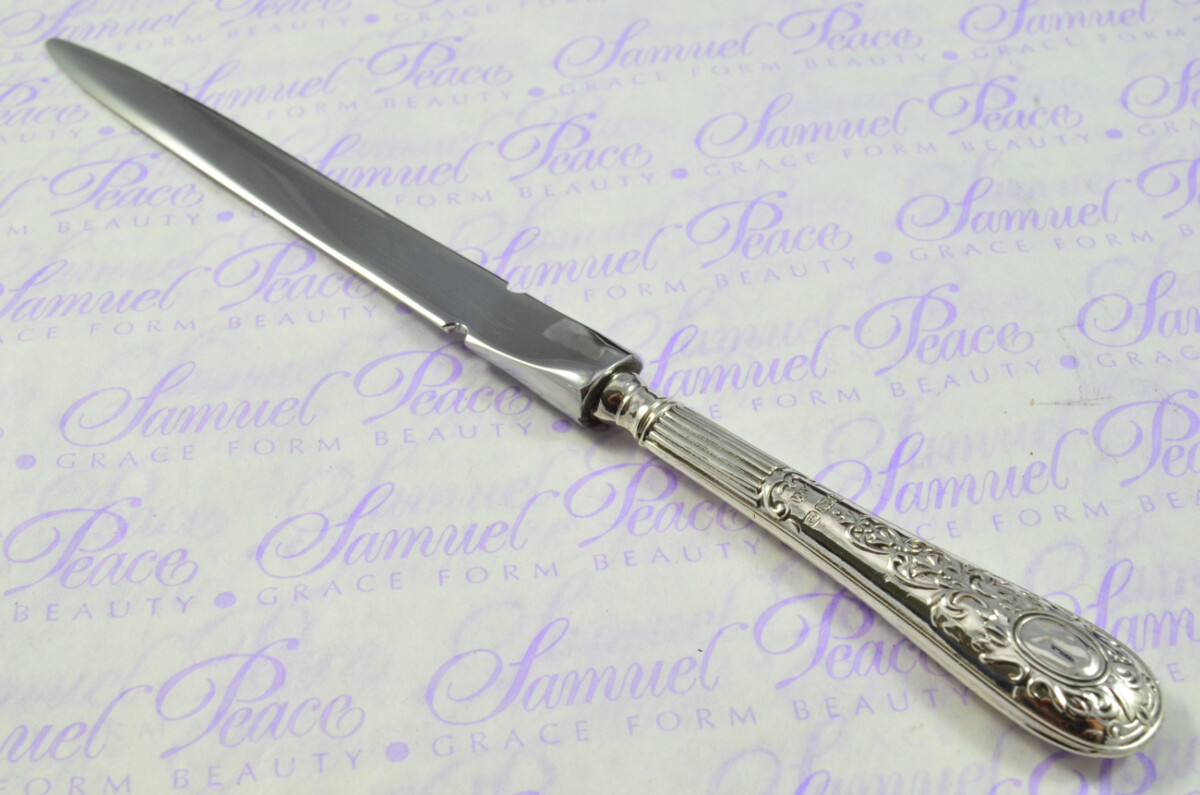 William Yates Sheffield Sterling Silver Handled Letter Opener Queensbury Pattern 1909 Cased - Image 7