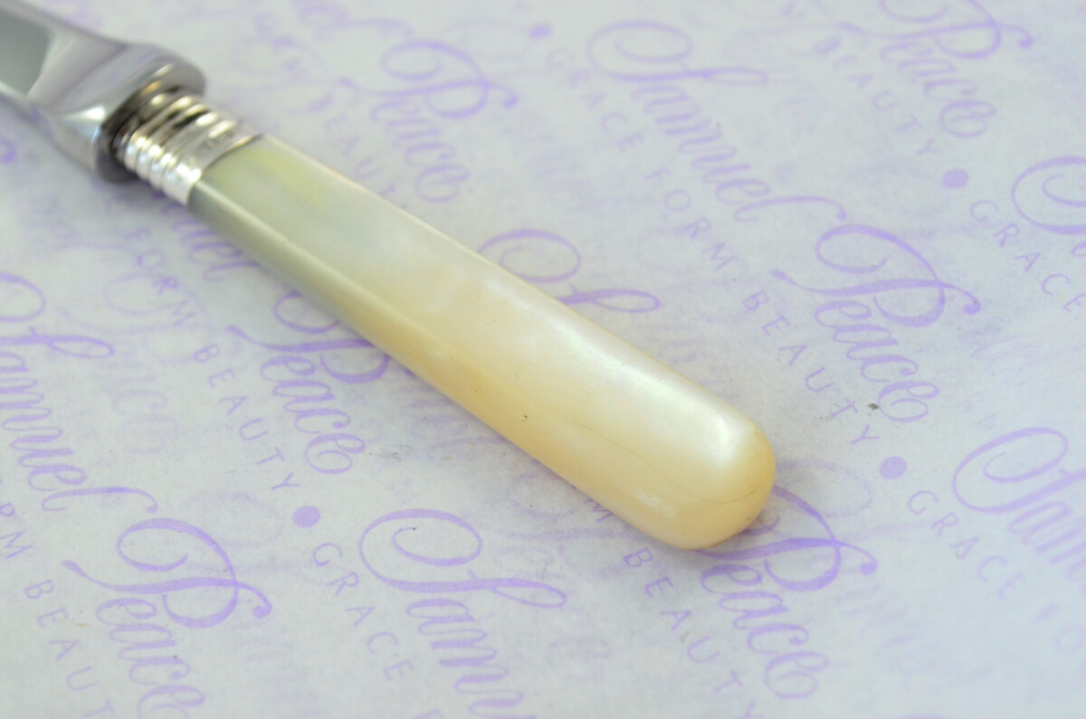 George Howson Carved Mother of Pearl Handled Letter Opener Sheffield 1915 Cased - Image 3